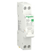 Диференційний автоматичний вимикач Schneider Electric Resi9 1P+N 16А 10мА хар-ка C тип А одномодульний міні-фото